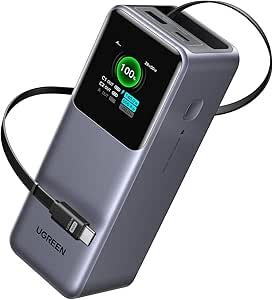UGREEN Nexode Power Bank 20000mAh 165W met Retractable USB-C-kabel voor €59,99
