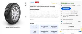 Llanta 175/70 R13 Goodyear por $949 | Oferta Walmart