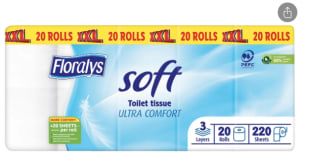 20 Rollen Floralys toiletpapier voor €5,99 bij de Lidl