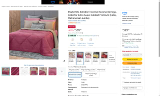 Edredón Invernal Reverso Borrega Coba Matrimonial por $599 | Amazon