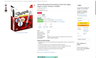 Marcadores Permanentes Sharpie Punta Fina por $200 | Oferta Amazon
