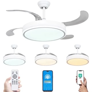 Ventilador techo con luz LED 36W Blanco 3 Temperaturas Luz por 39.90€