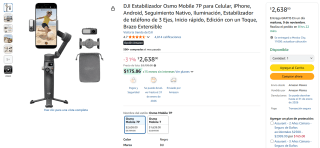 DJI Osmo Mobile 7P Estabilizador 3 Ejes por $2,639 | Oferta Amazon