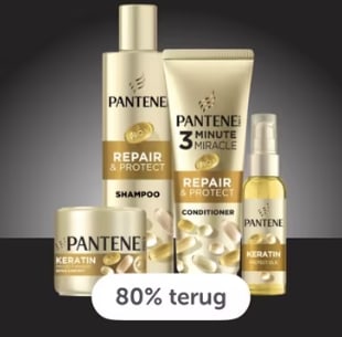 80% cashback op Pantene repair&protect/silky via Tikkie/Etos