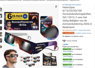 6-Pack Helioclipse brillen voor €9,95 bij Amazon