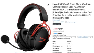 HyperX Cloud Alpha Draadloze Gaming Headset - Zwart/Rood voor €99 bij Amazon