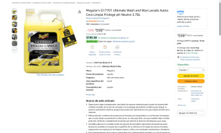Meguiar's Ultimate Wash & Wax 3.78L por $557 | Oferta Amazon