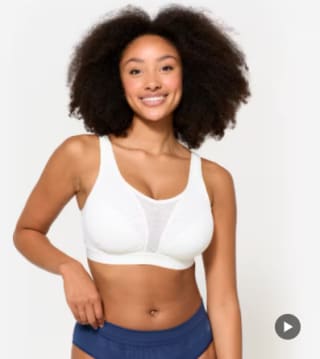 Brassière bretelles croisables maintien fort femme, blanc pour 24,99€