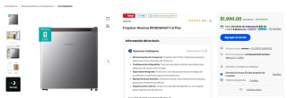 Frigobar Hisense RR16D6AGX1 (1.6 pies) por $1,990 en Walmart