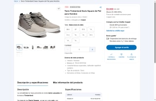 Tenis Timberland Davis Square $1,100 | Oferta Coppel