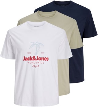 Jack & Jones Plus Size 3-pack T‑shirts voor €22,50 bij Bol