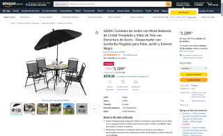 Comedor Jardin Mesa Redonda Cristal 4 Sillas por $3,289 | Oferta Amazon