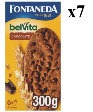 7 Paquetes de Galletas de cereales con chocolate Belvita Fontaneda 300 g por 10.24€