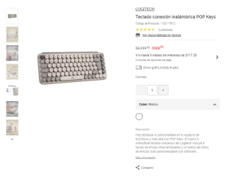 Teclado Logitech Pop Keys por $989 | Liverpool