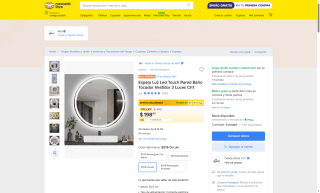 Espejo Luz Led Touch por $192 | Mercado Libre (Oferta)