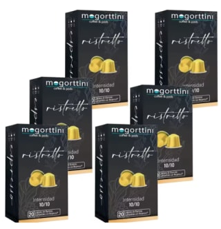 120 cápsulas Ristretto Mogorttini. Compatibles con Nespresso, en aluminio por 23.04€