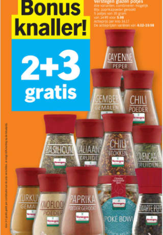 2+3 gratis op Verstegen kruiden bij Albert Heijn
