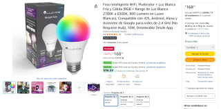 Foco Inteligente WiFi Multicolor 10W en $169 | Oferta Amazon