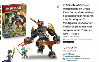 LEGO Ninjago - Cole's Mission Mech & Dragon Zane voor €17,99 bij Amazon