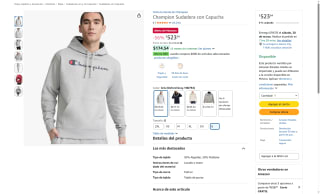 Sudadera Champion Capucha Forro Polar G por $523 | Amazon