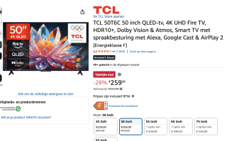 TCL 50T69C - Ultra HD 4K - QLED-tv - 50 inch - 2025 voor €259 bij Amazon