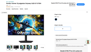 Monitor Gamer 32" Samsung OLED G7 4K por $11,800