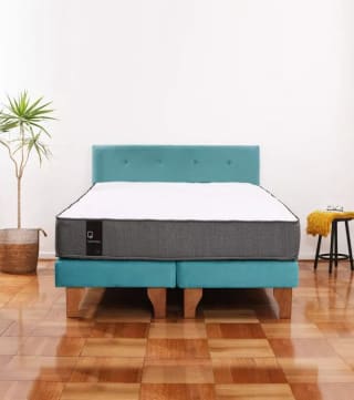 Cama Europea Zen Best Tela Velvet Turquesa 2 Plazas por $239.990