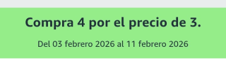 Compra 4 por el precio de 3 en Alimentación en Amazon.