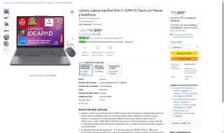 Lenovo IdeaPad Slim 3 15IRH10 24GB 512GB por $11,999 | Amazon