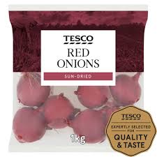 Tesco Red Onions 1kg – Clubcard Price £0.80
