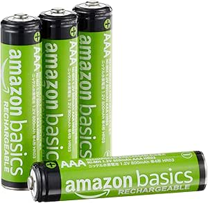 Amazon Basics paquete de 4 pilas AAA NiMH recargables, 800 mAh por 5.33€