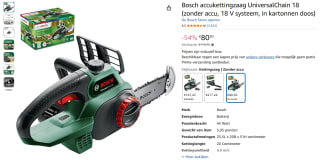 Bosch accukettingzaag UniversalChain 18 voor €80,30 bij Amazon