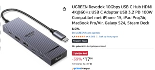 UGREEN Revodok 206 6-in-1 USB-C Hub voor €17,08 bij Amazon