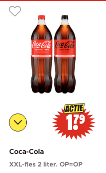 2 Liter Coca-Cola voor €1,79 bij Dirk