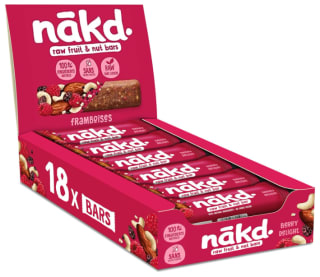 Barres de Fruits et Noix Nākd. Framboises - 100% D'ingrédients Naturels à 11,94€