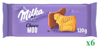 6 Paquetes de MILKA galletas Choco Moo con chocolate con leche 120 g. por 6.662€