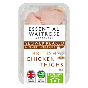 Waitrose Slower Reared Chicken Thighs 1kg for £3.20