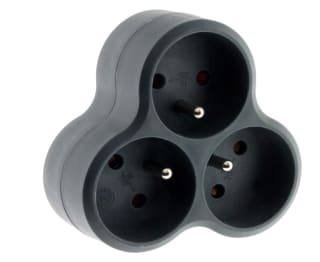 Multiprise Triplite Triangulaire 16A - Noir - Zenitech à 2,59€
