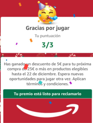 Amazon 5€ de regalo en compras superiores a 25€ (cuentas seleccionadas)