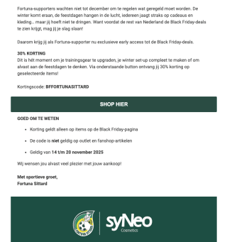 30% korting met de code tijdens BlackFriday