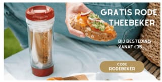 Gratis theebeker bij besteding vanaf €35 bij Tastea