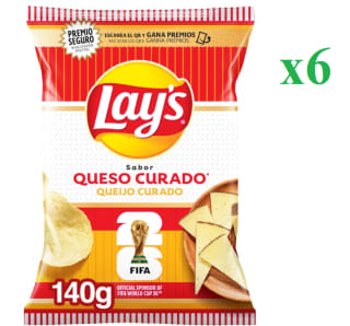 6 Bolsas de Patatas fritas sabor a queso curado Lay's 140 g. por 6.76€