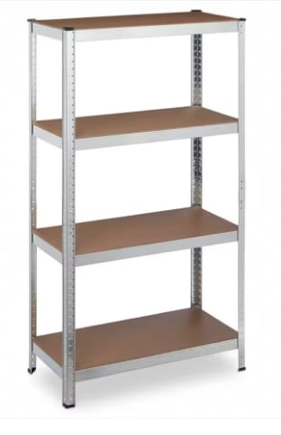 Estanterías Almacenaje de 4 Niveles, Metálica, Carga de 875 kg por 13.91€