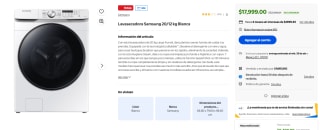 Lavasecadora Samsung 20/12 kg por $17,999 | Oferta Walmart