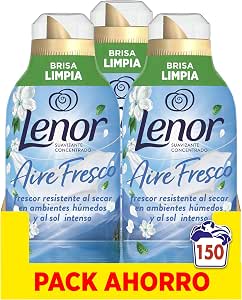 3 botes Lenor Aire Fresco Suavizante Para Ropa Clean Breeze 50 Lavados por 10.99€