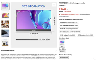 ARZOPA Z1RC 16 inch 2.5K draagbare monitor voor 89,99 euro