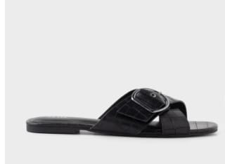 Sandalia plana abierta con hebilla,de mujer color negro TEX por 4.99€
