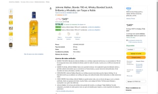 Whisky Johnnie Walker Blonde por $349 | Oferta Amazon