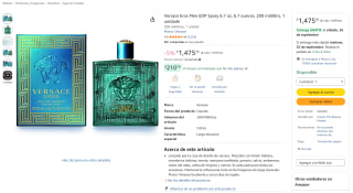 Versace Eros Men EDP 200 ml por $1,476 en Amazon