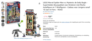LEGO Marvel Spider-Man vs. Mysterio: de Daily Bugle 76342 voor €68,99 bij Amazon